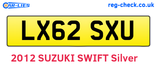 LX62SXU are the vehicle registration plates.