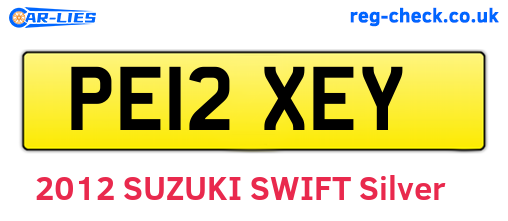 PE12XEY are the vehicle registration plates.