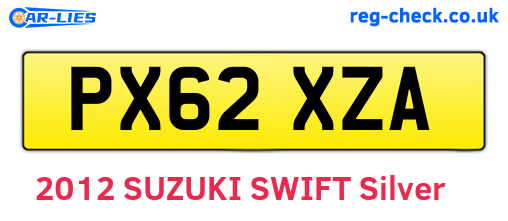 PX62XZA are the vehicle registration plates.