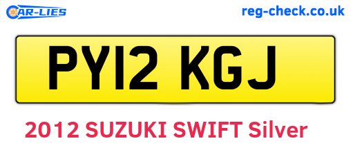 PY12KGJ are the vehicle registration plates.