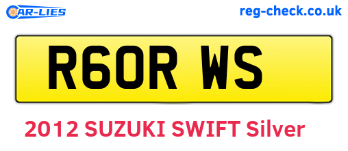 R60RWS are the vehicle registration plates.