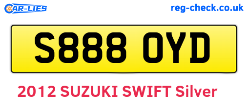 S888OYD are the vehicle registration plates.