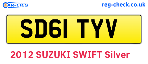 SD61TYV are the vehicle registration plates.