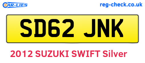 SD62JNK are the vehicle registration plates.