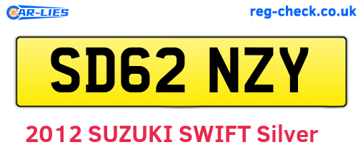 SD62NZY are the vehicle registration plates.