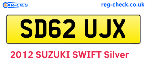 SD62UJX are the vehicle registration plates.