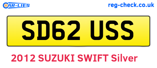 SD62USS are the vehicle registration plates.