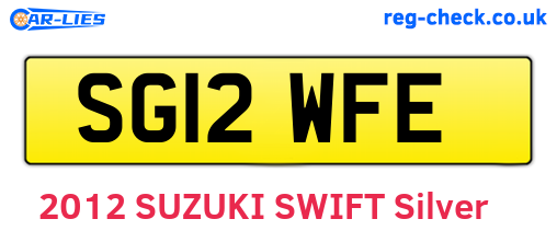 SG12WFE are the vehicle registration plates.