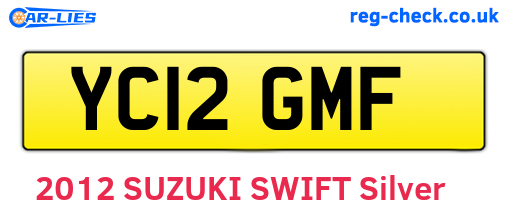YC12GMF are the vehicle registration plates.