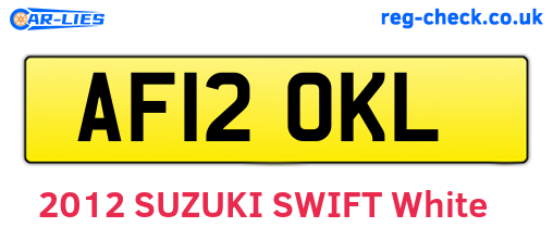 AF12OKL are the vehicle registration plates.