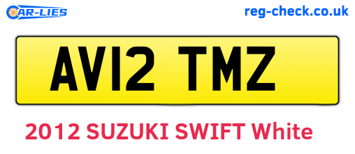 AV12TMZ are the vehicle registration plates.