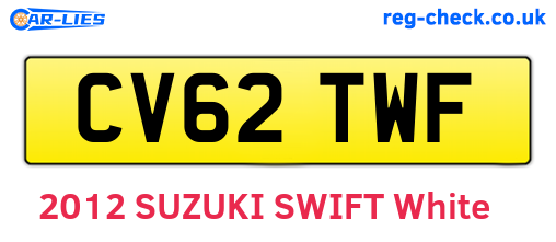 CV62TWF are the vehicle registration plates.