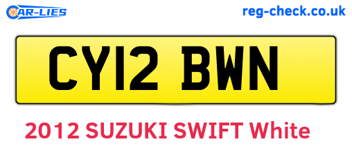CY12BWN are the vehicle registration plates.