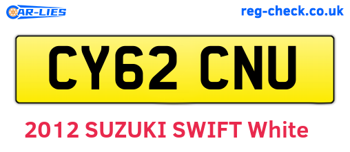 CY62CNU are the vehicle registration plates.