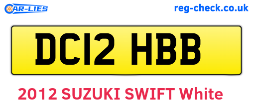 DC12HBB are the vehicle registration plates.