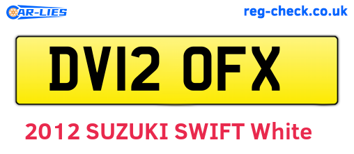 DV12OFX are the vehicle registration plates.
