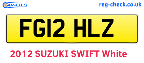FG12HLZ are the vehicle registration plates.