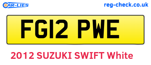 FG12PWE are the vehicle registration plates.