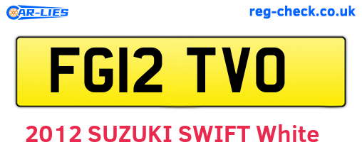 FG12TVO are the vehicle registration plates.