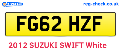 FG62HZF are the vehicle registration plates.