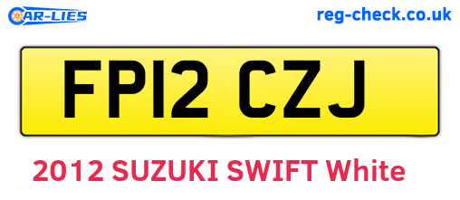 FP12CZJ are the vehicle registration plates.