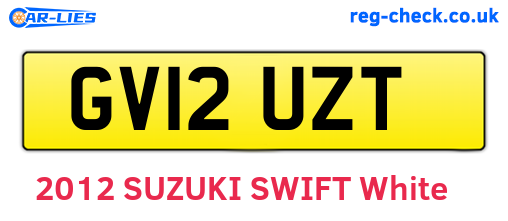 GV12UZT are the vehicle registration plates.