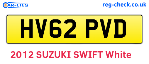 HV62PVD are the vehicle registration plates.