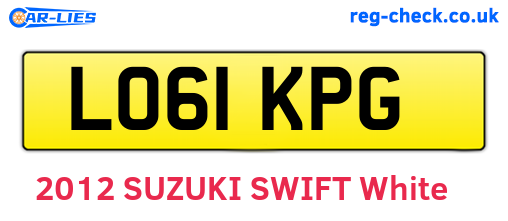 LO61KPG are the vehicle registration plates.