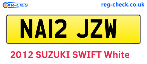 NA12JZW are the vehicle registration plates.