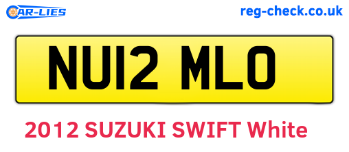 NU12MLO are the vehicle registration plates.