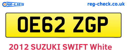 OE62ZGP are the vehicle registration plates.