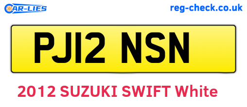 PJ12NSN are the vehicle registration plates.