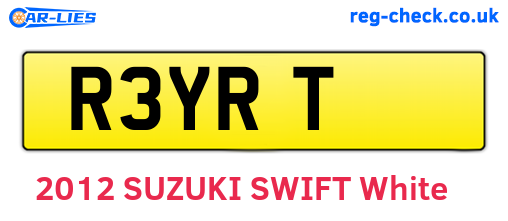 R3YRT are the vehicle registration plates.
