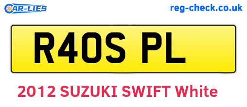 R40SPL are the vehicle registration plates.