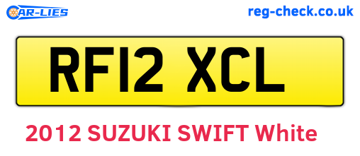 RF12XCL are the vehicle registration plates.