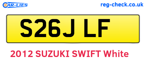 S26JLF are the vehicle registration plates.