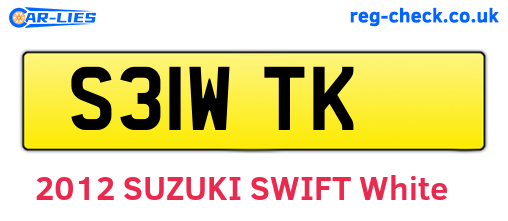 S31WTK are the vehicle registration plates.