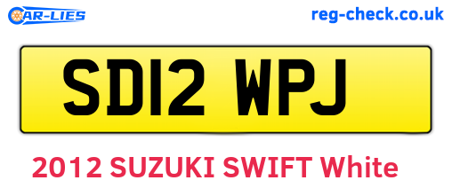 SD12WPJ are the vehicle registration plates.