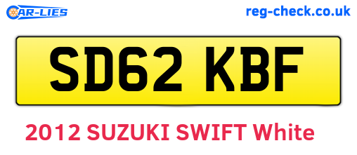 SD62KBF are the vehicle registration plates.