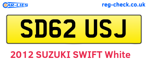 SD62USJ are the vehicle registration plates.