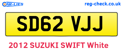 SD62VJJ are the vehicle registration plates.