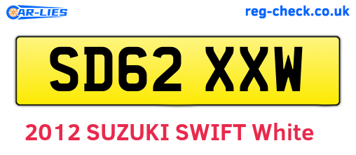 SD62XXW are the vehicle registration plates.