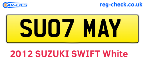 SU07MAY are the vehicle registration plates.