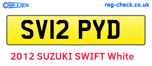SV12PYD are the vehicle registration plates.
