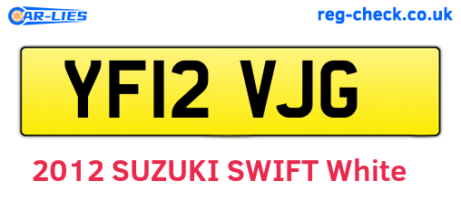 YF12VJG are the vehicle registration plates.