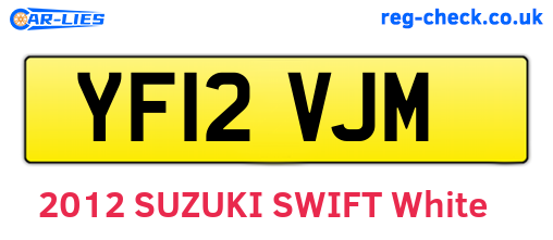 YF12VJM are the vehicle registration plates.