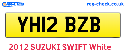 YH12BZB are the vehicle registration plates.