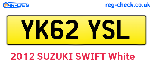 YK62YSL are the vehicle registration plates.