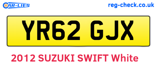 YR62GJX are the vehicle registration plates.