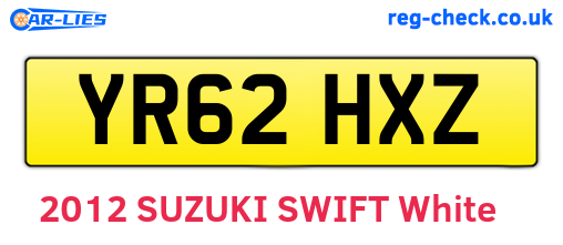YR62HXZ are the vehicle registration plates.